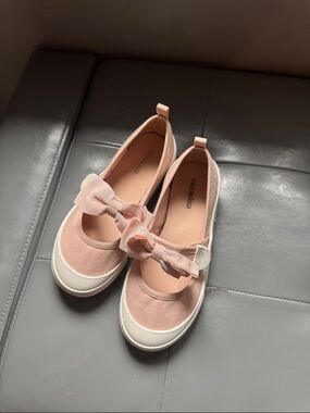 Mini Melissa Blush Pink Bow Mary Jane Flats